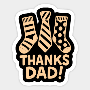 Thanks dad with socks and tie gift icons Sticker